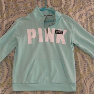 Pink brand light blue quarter zip